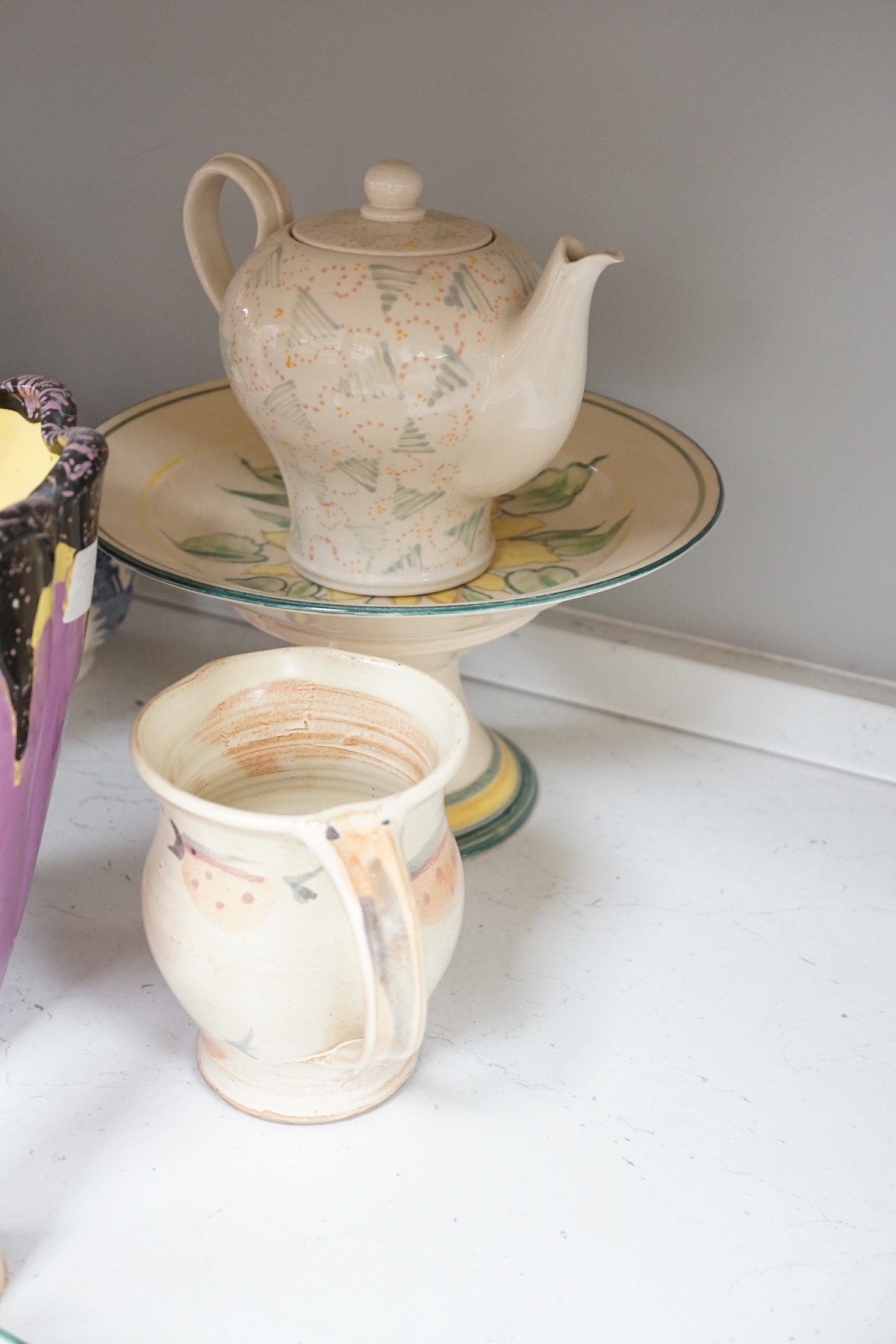 A large quantity of various ceramics including Samson, Rosenthal, studio pottery and glass